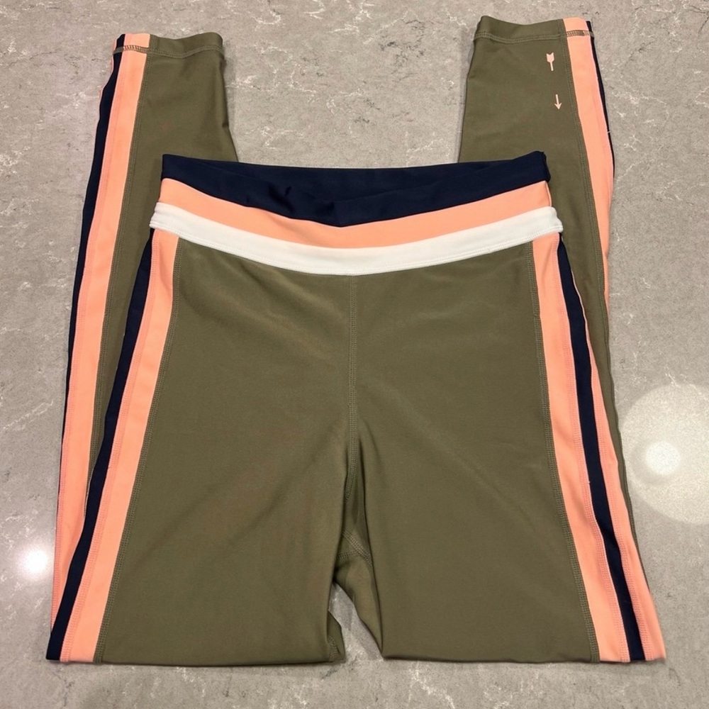 The Upside Green and Orange Leggings with Elastic Waistband | Size 6